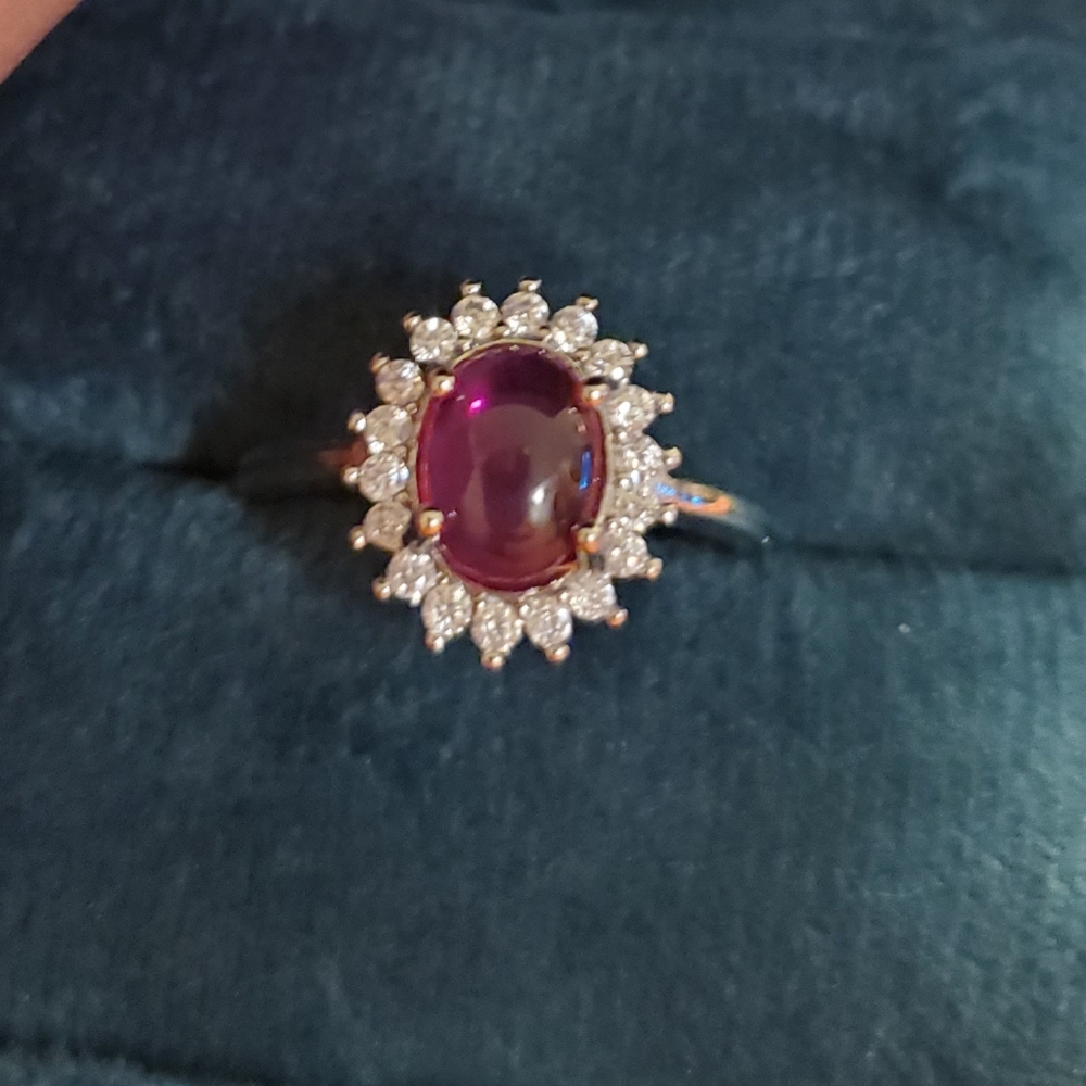 Lab Created Garnet Adjustable Ring - image 1